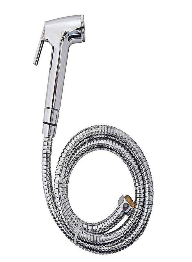 Clinton (ABS) Conti Health Faucet with 1-Meter Stainless Steel Chrome Finish Rubber Hose Pipe with Wall Hook - Image 1